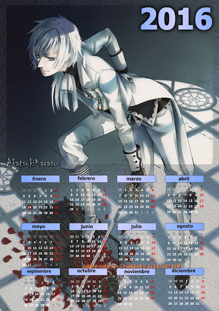 calendario 2016 kuroshitsuji