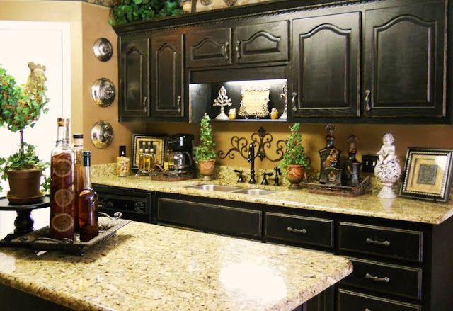 black-wood-kitchen-caibnet-decor-ideas-for-kitchen-renovation-ideas-with-white-granite-countertop-ideas