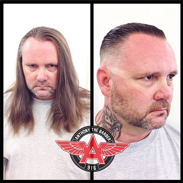 before and after haircut at Anthony's Barbershop