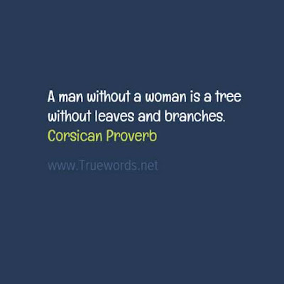 A man without a woman is a tree without leaves and branches