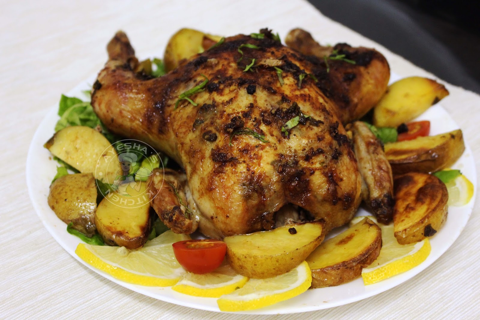 ROASTED CHICKEN WITH LEMON AND GARLIC BUTTER BAKED LEMON GARLIC CHICKEN