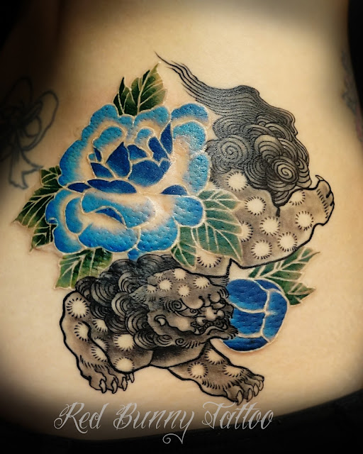 karajishi  tattoo 　唐獅子牡丹　タトゥー　刺青