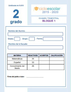 Examen Trimestral Segundo grado 2019-2020