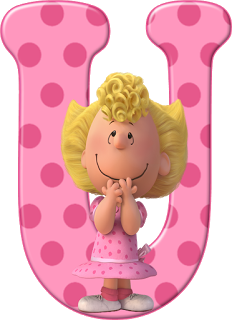 Alfabeto de Sally Brown de los Peanuts. 