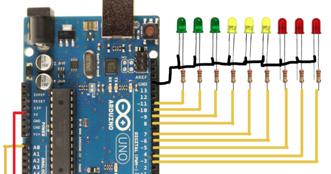 Learning Arduino and Electronics: Arduino project - VU meter audio ...