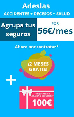 2 meses gratis y 100€ en amazon por agrupar tus seguros con Adeslas 2 meses gratis y 100€ en amazon por agrupar tus seguros con Adeslas