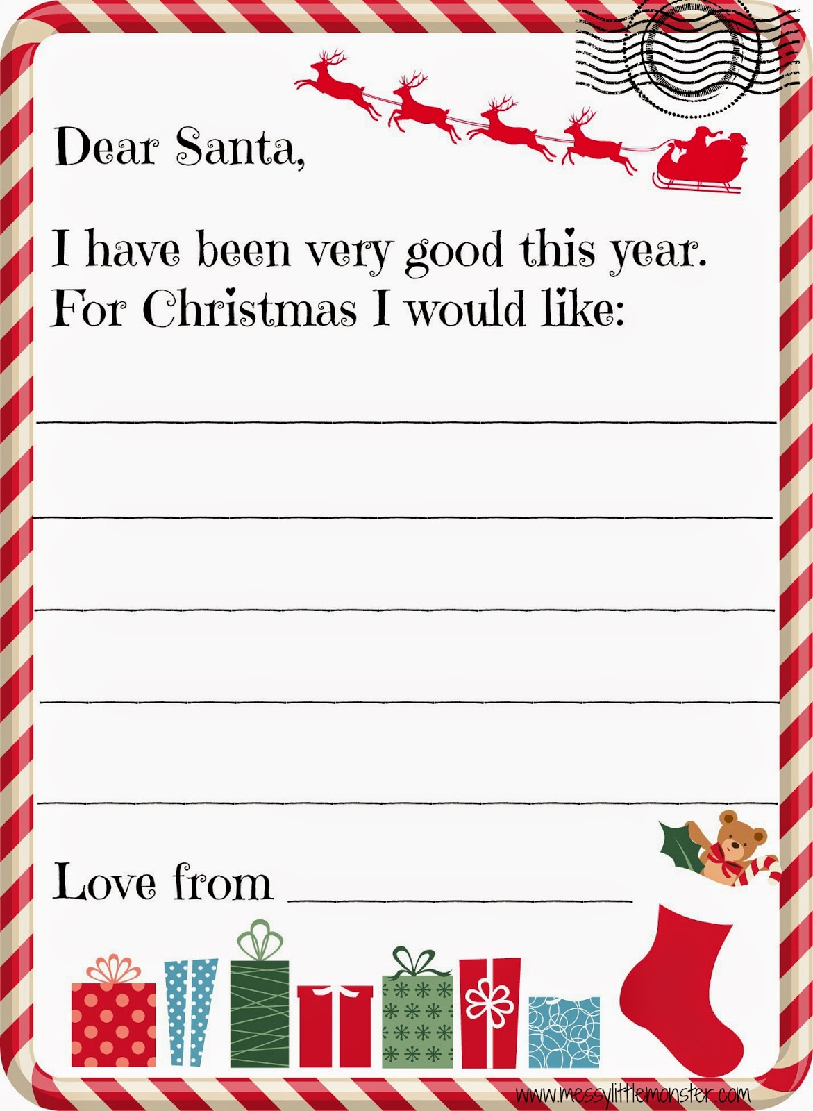 Santa Letter Printable Template The Templates Are In An Easy To Use Pdf ...