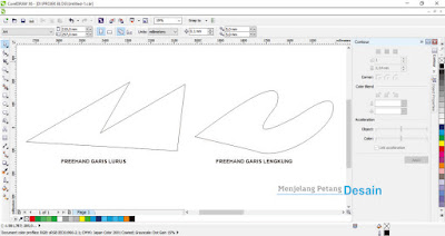 Membuat objek dengan Freehand  (Garis Lurus dan Garis Lengkung)