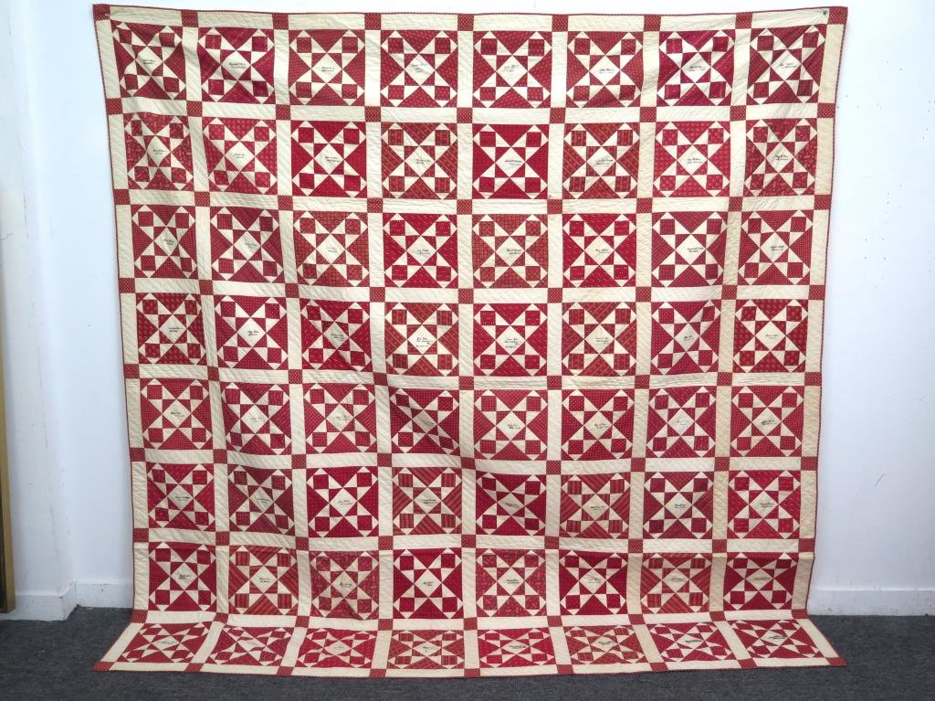 Textile Time Travels Antique Quaker Signature Quilt Month of Quilt
