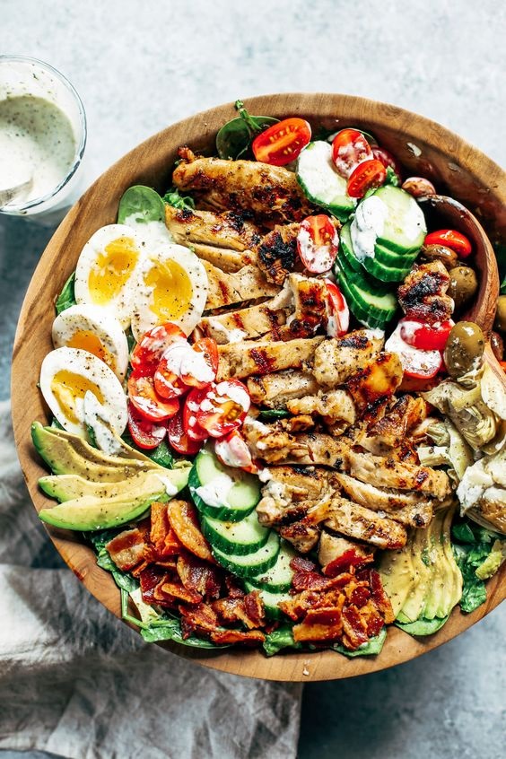 Paleo Grilled Chicken Caesar Cobb Salad