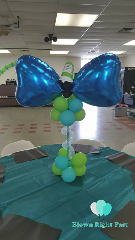 Chucks And Bow Ties Themed 10th Birthday Party– A Versatile Theme She topped each bow tie with a slightly larger version of our mini Chucks. These were really attention grabbing atop the turquoise table toppers. - Chucks And Bow Ties Themed 10th Birthday Party– A Versatile Theme