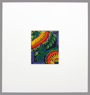 how to frame bead embroidery, mat placed over beadwork how to frame bead embroidery, mat placed over beadwork