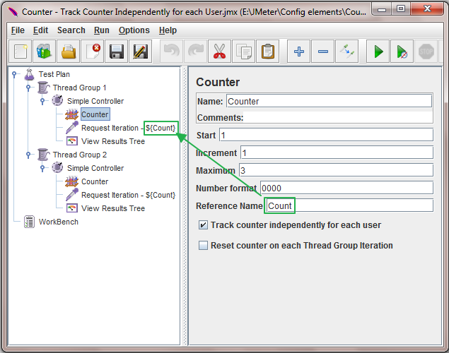 Jmeter Counter Track Counter Independently for each User