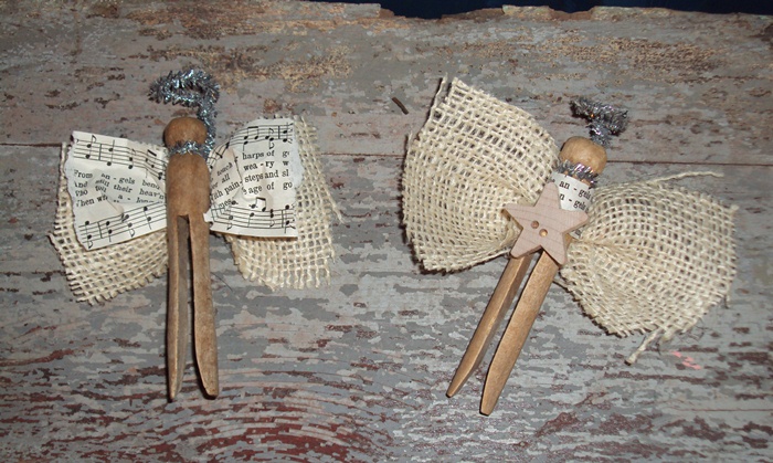 How to make Burlap Clothespins