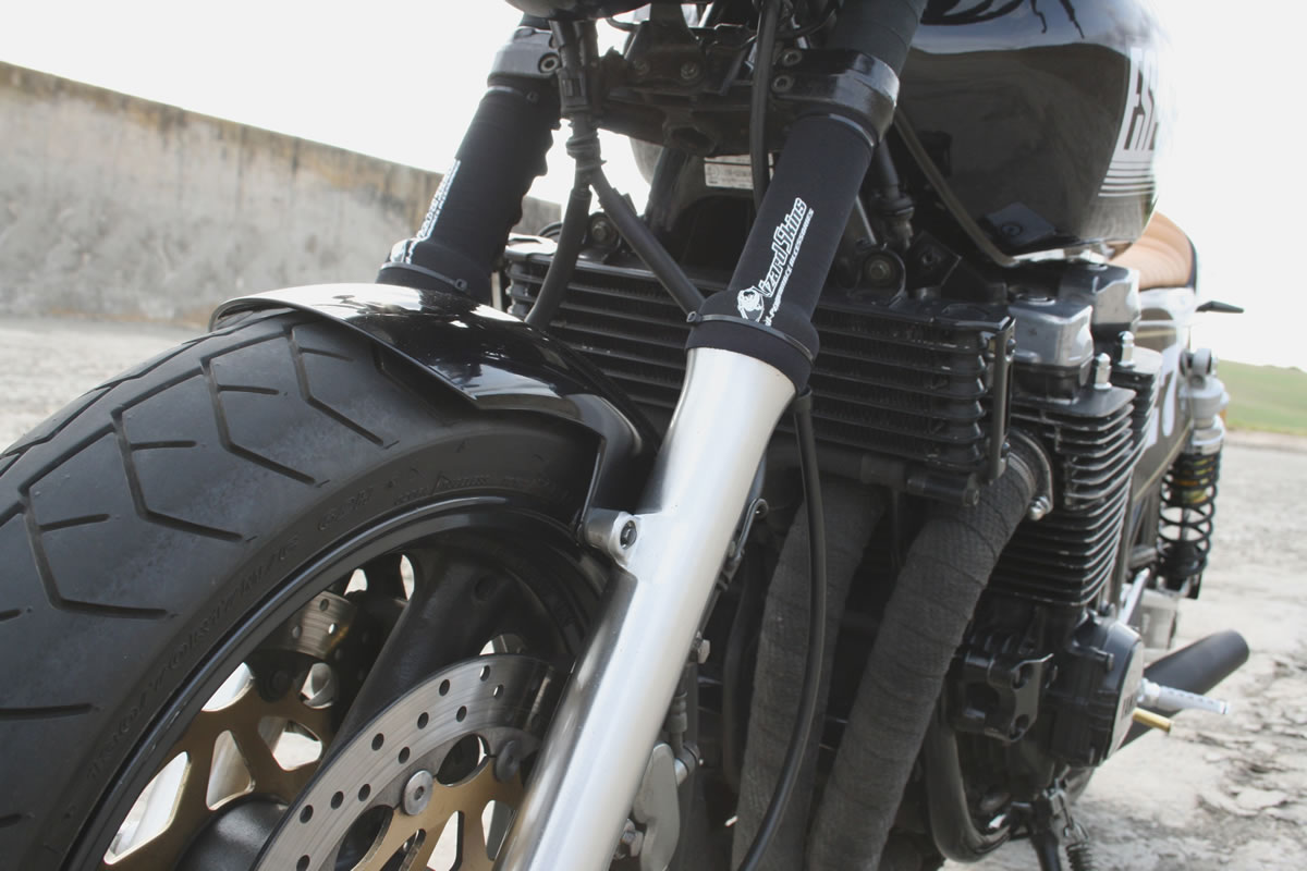 custom yamaha xjr 1200 exhaust and front end