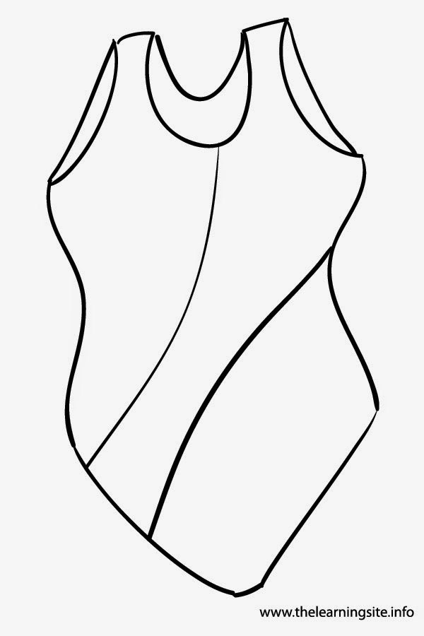 Bathing Suit Coloring Pages Sketch - Coloring Page Outline Clothes Swimsuit 
