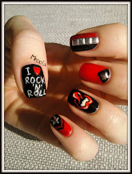 nails rock roll nail że serduszko ulubione tym ćwieki lakierem moje przemalowane