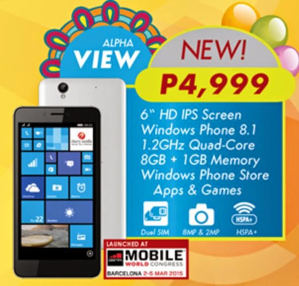 Cherry Mobile Alpha View, 6-inch Quad Core Windows Phone 8.1 Device