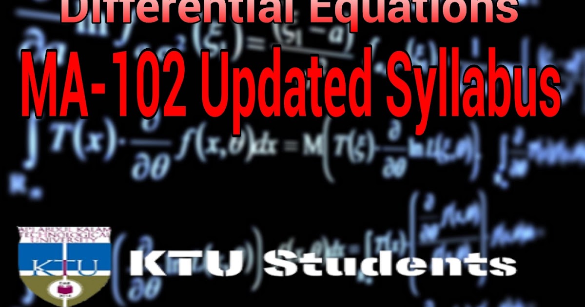 MA102 Differential Equations Updated Syllabus KTU demo