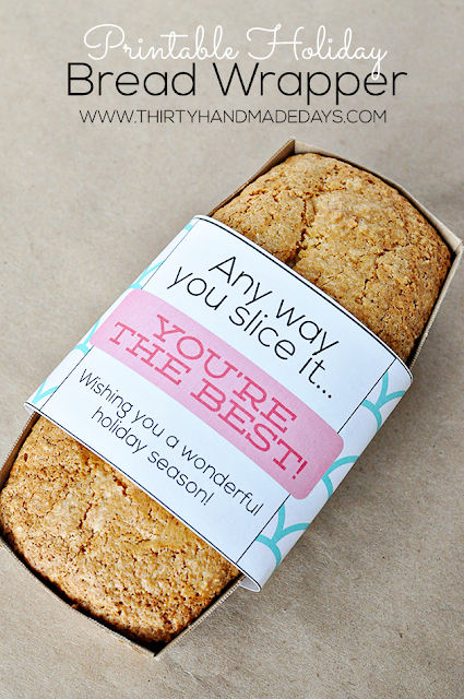printable holiday bread wrapper 