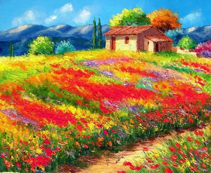 Jean Marc Janiaczyk 1966 | French Realist/Impressionist Knife painter | Dreaming of Provence