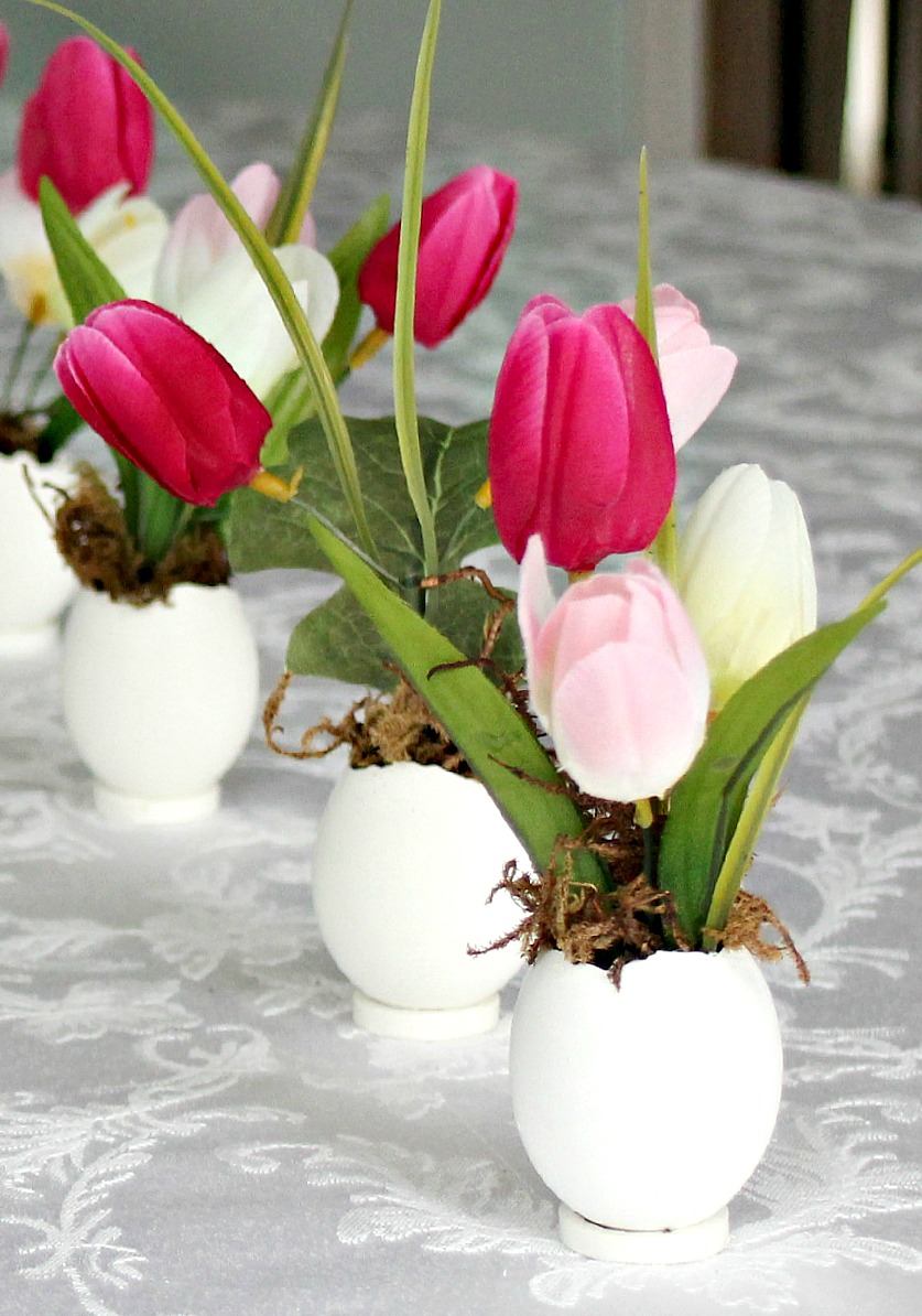 Springtime Easter Flowers in Eggshell Pots Grateful Prayer