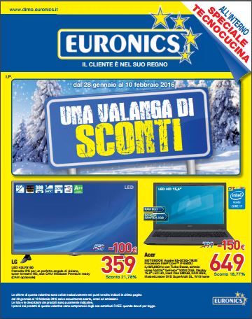 Volantino Euronics Dimo – Febbraio 2016 -Ultimo – Nuovo