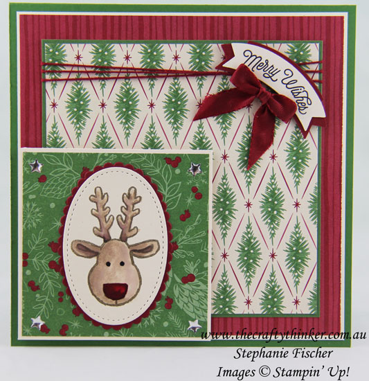 Stampin Up, #thecraftythinker, Stitched Shapes Framelits, Cookie Cutter Christmas, Xmas Card, Stampin Up Australia Demonstrator, Stephanie Fischer, Sydney NSW