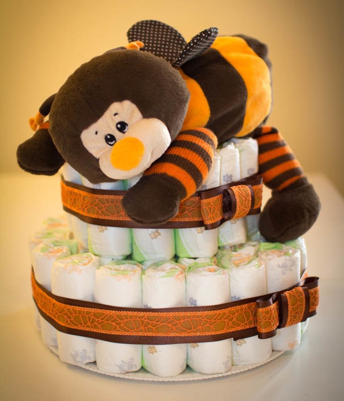 Torta Di Pannolini Con Peluche Koala - Regalo Per Neonati Stile Boho, Fatto In Germania - Foto 4