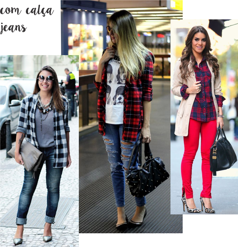 Look: Camisa xadrez e jaqueta de couro - Bianca Schultz