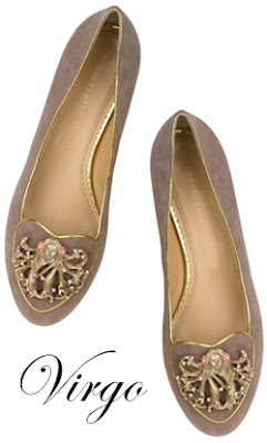 Charlotte Olympia Virgo Suede Flats Cosmic Collection
