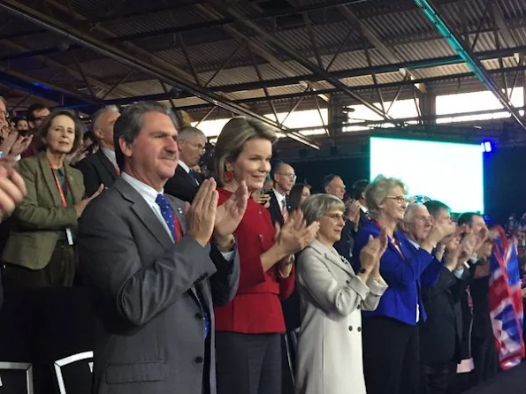 Queen Mathilde of Belgium attends the victory of Andy Murray over David Goffin of Belgium during day three of the Davis Cup Final 2015 between Belgium and Great Britain