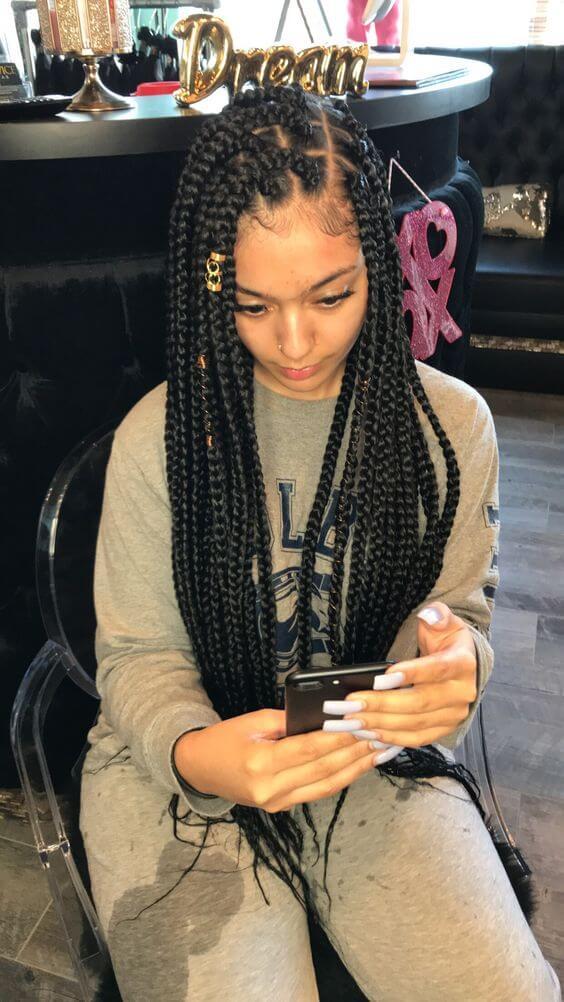 26+ Cute Triangle Braids Hairstyles For Black Women to