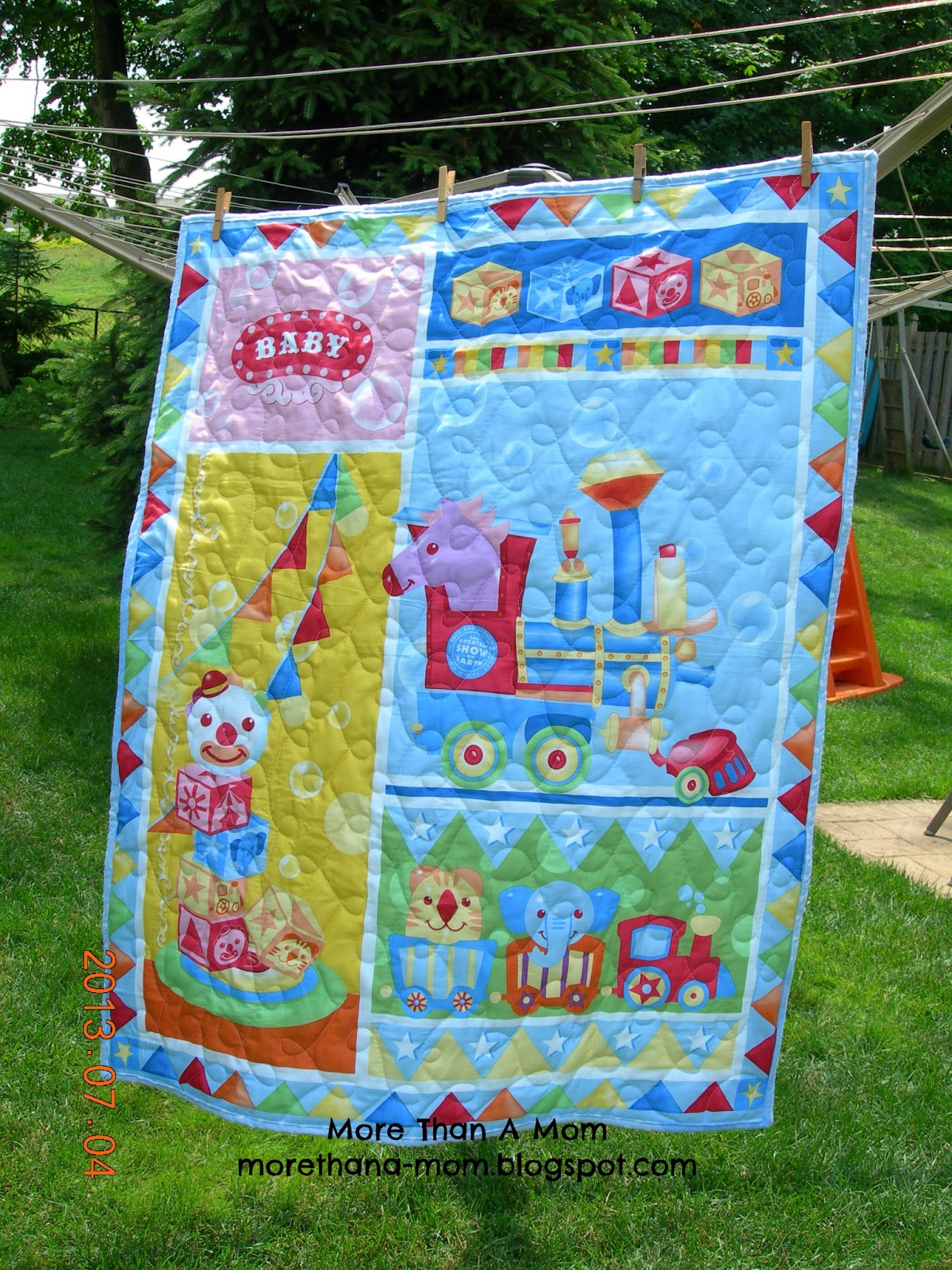 More Than A Mom Circus Quilted Panel Blanket