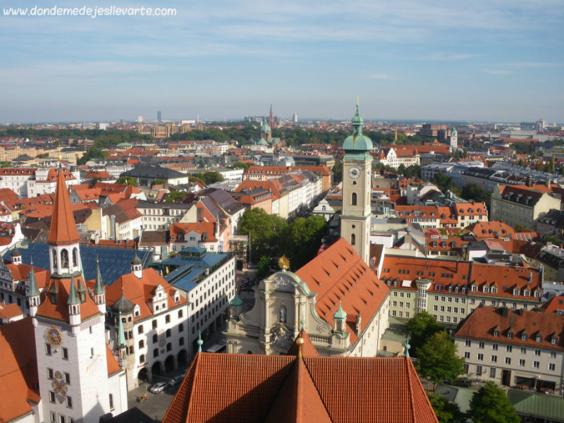 Vistas de Munich desde la torre de Sankt Peter