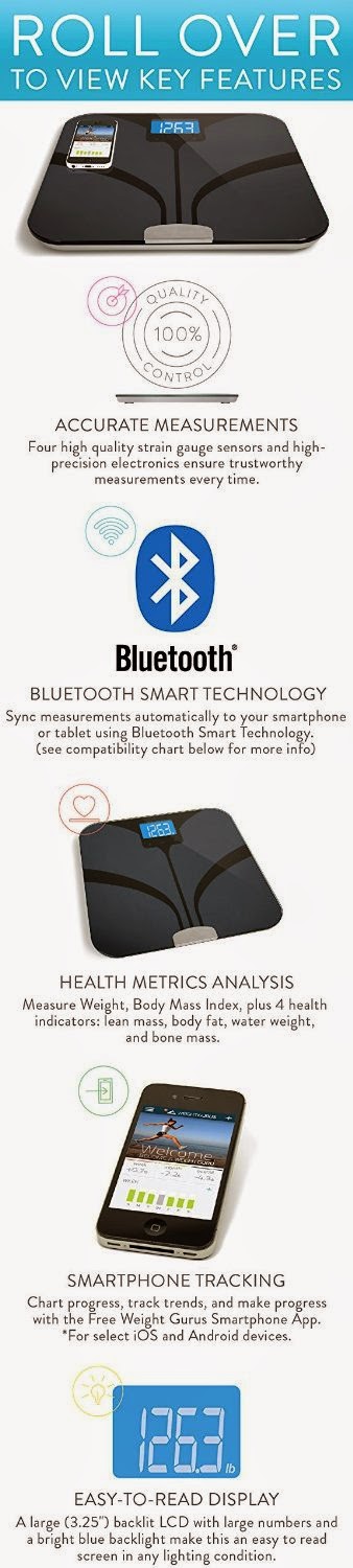 mygreatfinds: Weight Gurus Bluetooth Smart Connected Body Fat Scale By