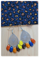 boucles d'oreilles gouttes panthère bleue