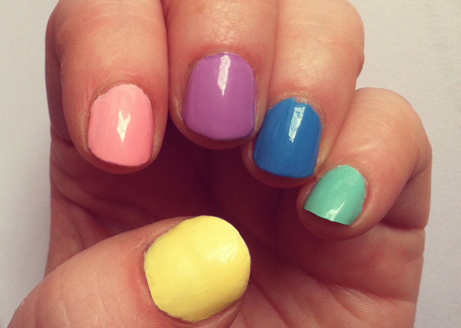 10. Grey and Pastel Rainbow Nails - wide 1