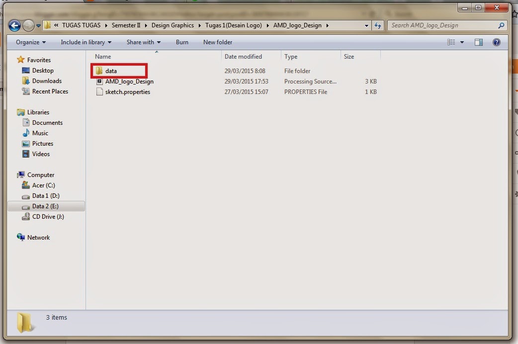 Menggambar Logo AMD Software Processing 2 | Just Sharing