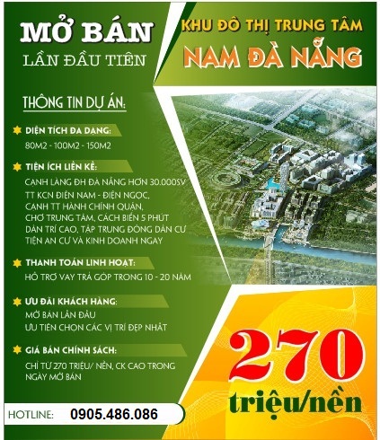 nhận đặt chỗ và mở bán đất nền nam đà nẵng