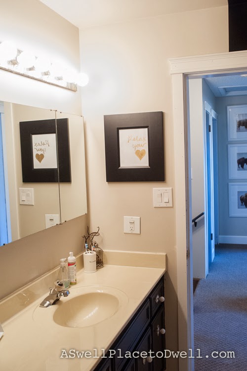 Budget Bathroom Reveal at ASwellPlacetoDwell.com  #bathroom #makeover