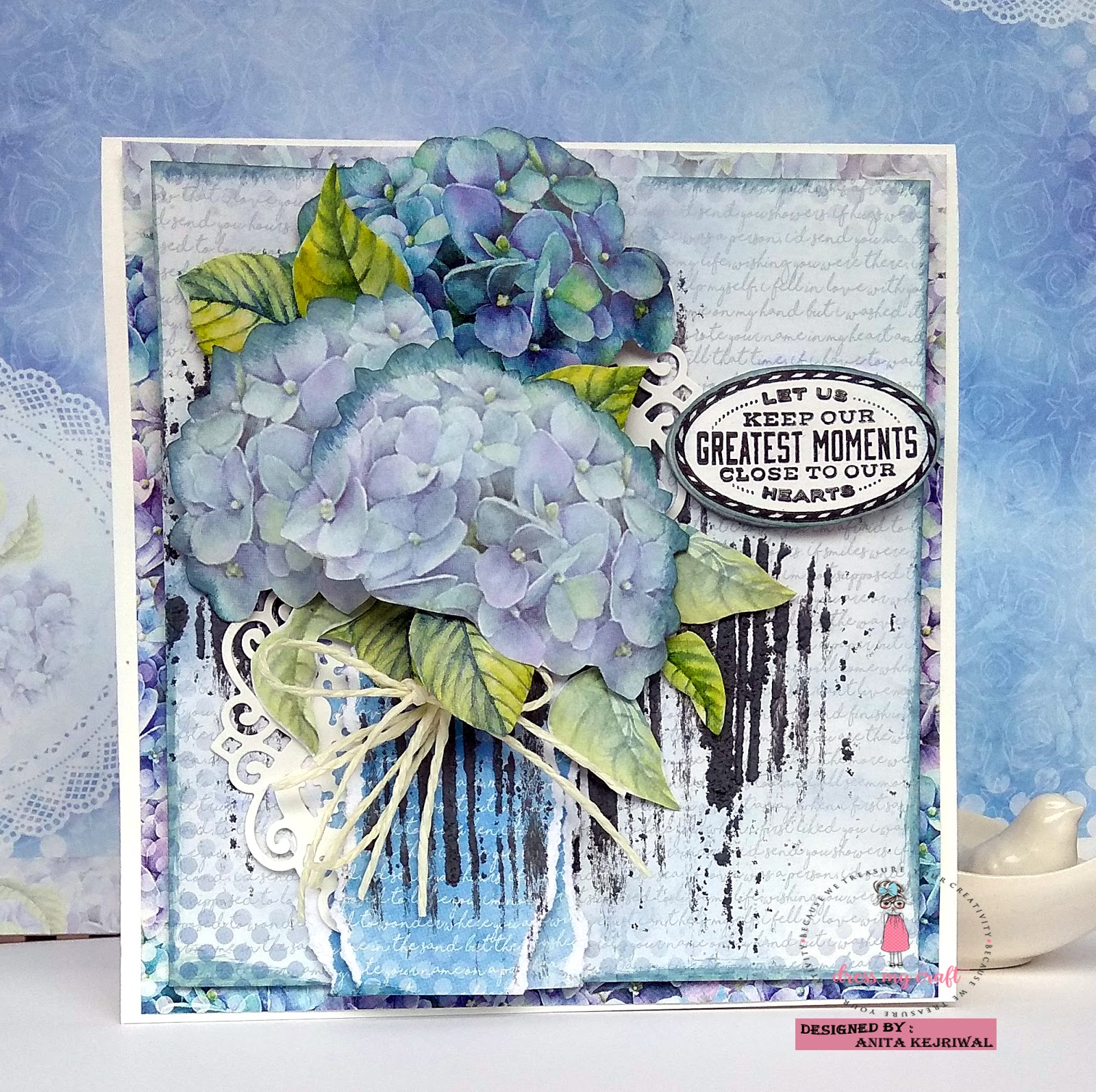 Dress My Craft ELEGANT CARDS WITH 6X6 HYDRANGEA LAWNS PAPER