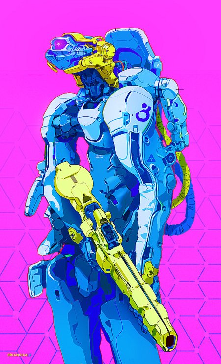 Brian Sum artstation arte ilustrações ficção científica cyberpunk estilo anime