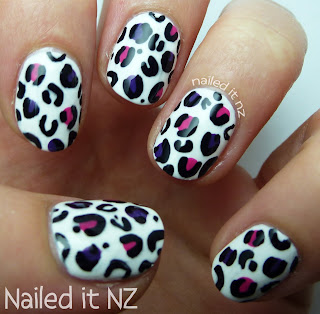 Nail art for short nails #8 - White leopard print nail art