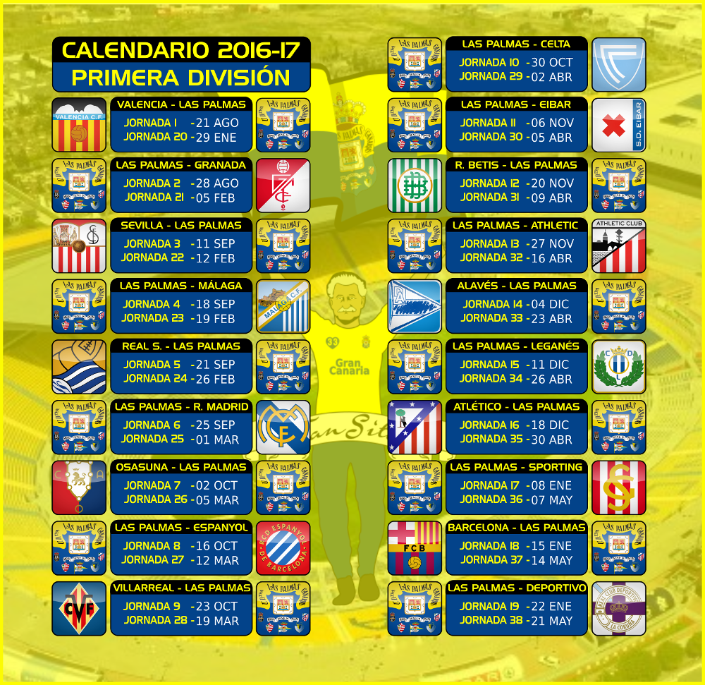 CALENDARIO OFICIAL DE LIGA 201617