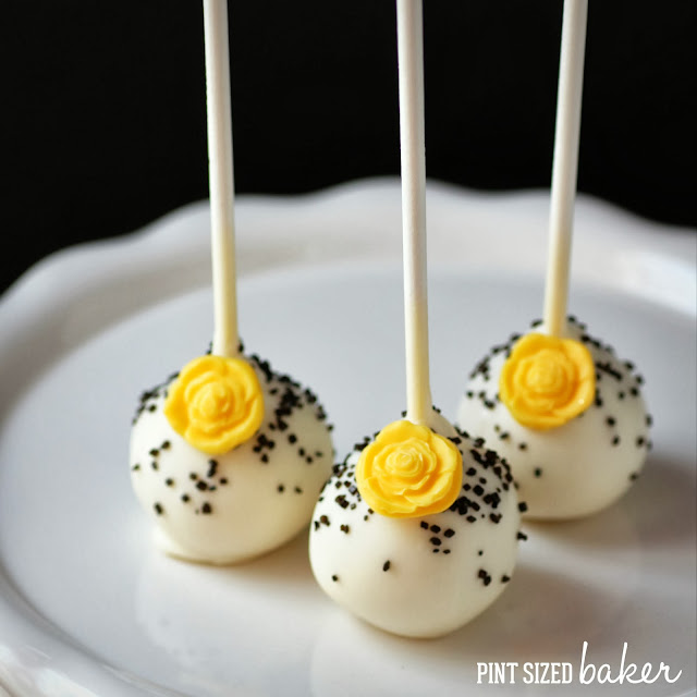 Simple Roses make these cake pops - POP! So pretty for a dessert tablescape.