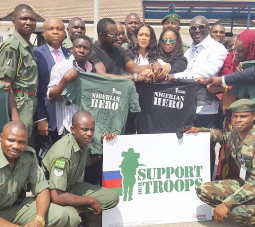 00 Jim Iyke, Sammie Okposo, others visit Nigerian troops in Abuja to show support