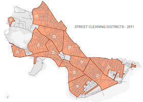  Mapa de los Distritos de Street Cleaning de Cambridge
