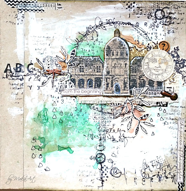 My journey through the Scrapbookworld... *Art Journal Challenge Nr. 8 Kraft Paper*