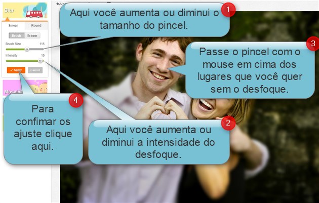 Aplicando o desfoque Aplicando o desfoque